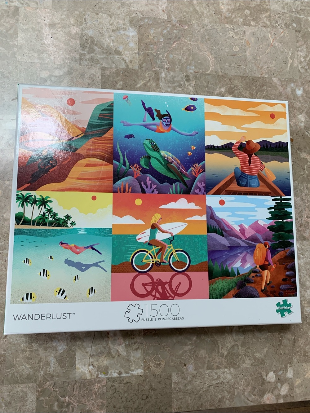 Wanderlust Vibrant Travel Scenes Puzzle. Pre-Owned. Included Every Single Piece.